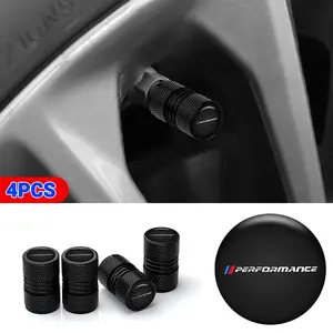 Aluminum Alloy Car Valve Caps, Tire Valves Tyre Stem Protector with Logo, for Bmw M Performance E90 E60 E46, Car Accessories