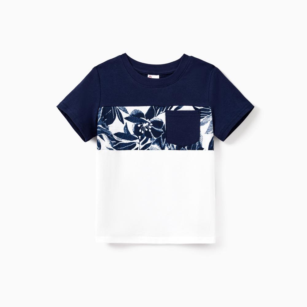 PatPat Family Matching Cotton Tee Flora Print Splicing Shirt or Tank Dresses