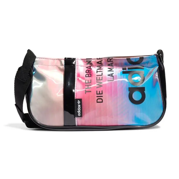 Adidas Originals Laser-Print Logo Gradient PU Waist Bag – Unisex Casual Sporty Crossbody Bag in Multicolor