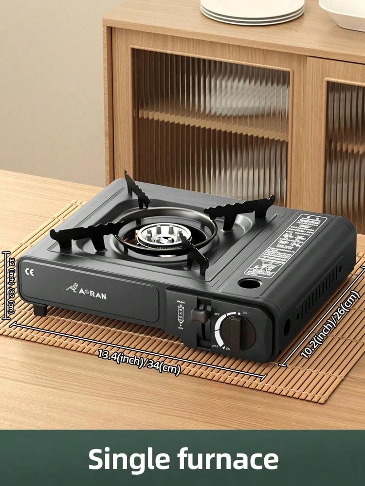 Butane Stove With Wind Deflector, Kitchen Gas Stove, Outdoor Grill, Automatic Ignition, Portable Gas Stove With Carrying Case (Fuel Not Included)