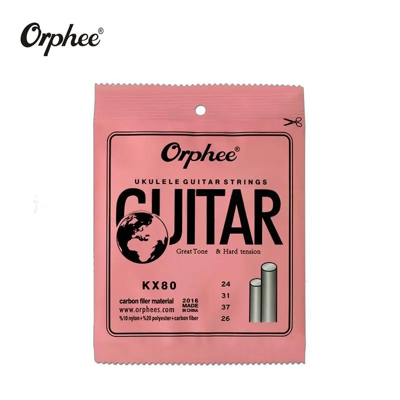 Orphee Kx80x Series Ukulele Strings, Plastic Steel Nylon (24-26), High-Quality Sound, Durable & Long-Lasting, Perfect for Beginners & Professionals