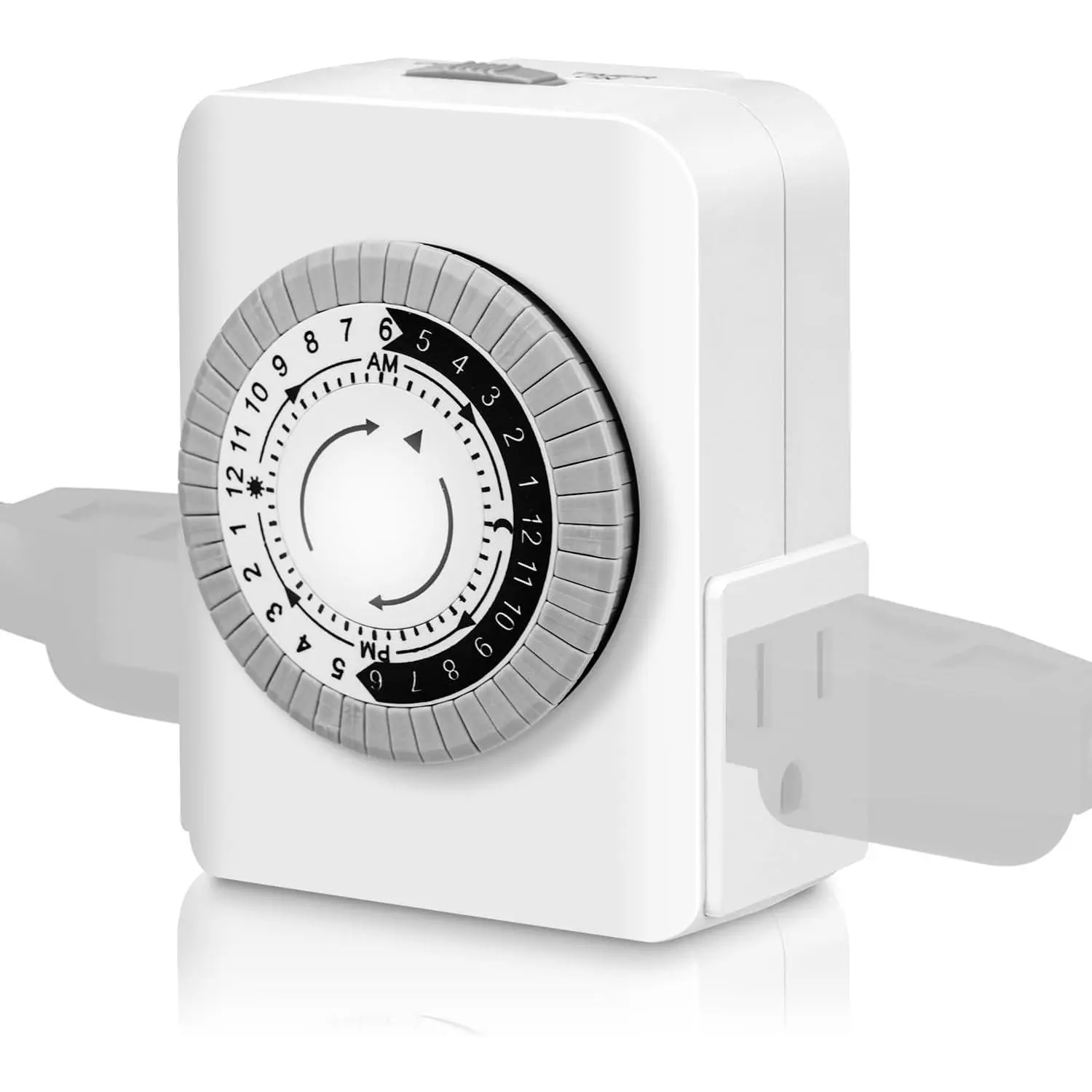 Timers for Electrical Outlets Indoor,  3-Prong  Outlet Timer,24-Hour 30 Minute Daily /Off Cycle, Plug-in Mechanical Timers for Christmas Lights, Lamps, Grow Light