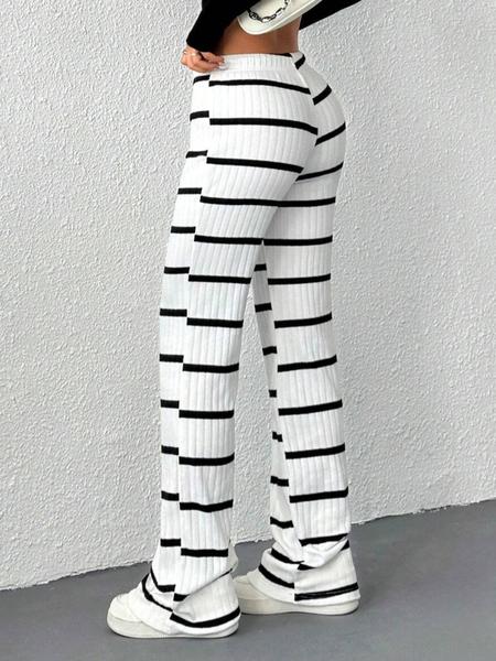 Women's Color Block Comfortable Casual Stripe Drawstring Waist Pants, Trendy Fashion for Relaxed, Ideal for Everyday Wear