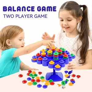 Kids Five Level Balance Tree Game, Math Stacking Key Training Game Puzzle Toys, Party Interactive  Game Toys Gift