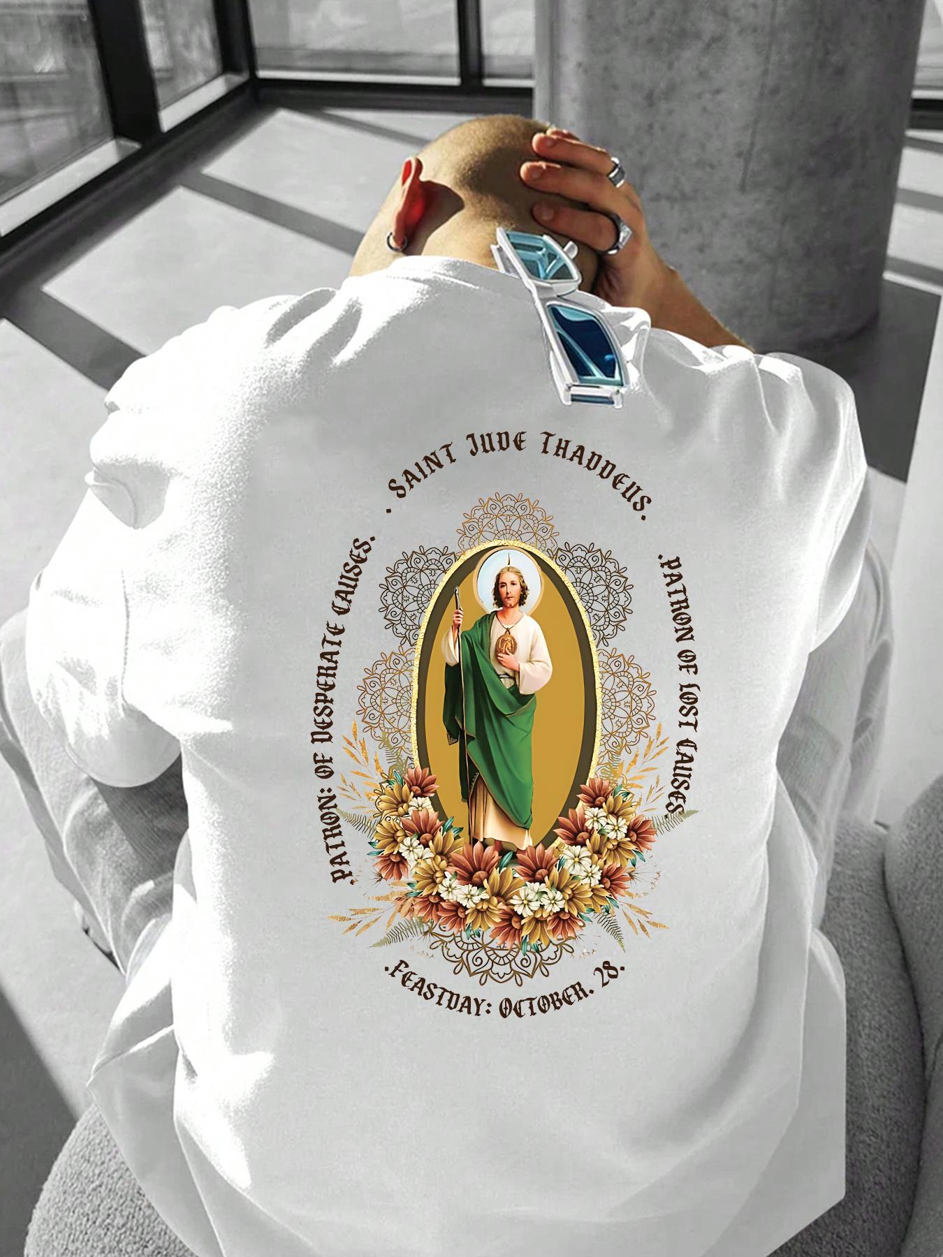 Men's Graphic Print Round Neck Tee, Casual Stylish Tee, Regular Fit Short Sleeve T-shirt for Summer, Men's Top for Daily Wear