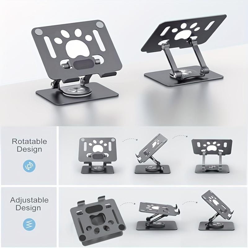 Rotating Tablet Holder with 360 Degree Rotating Base - Adjustable Drawing Tablet Holder - Foldable Tablet Stand - Compatible with iPad Pro/Air/Mini etc