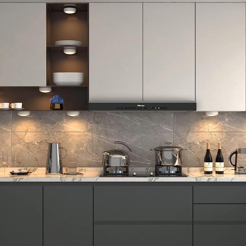 LED Puck Dimmable Night Light, Battery Powered LED Cabinet Light With Remote & Touch Control For Closets, Bedroom Walls, Cabinets, Walkways