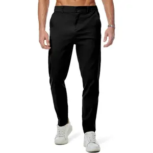 JMIERR Men's Chino Pants Casual Elastic Waist Tapered Golf Trousers