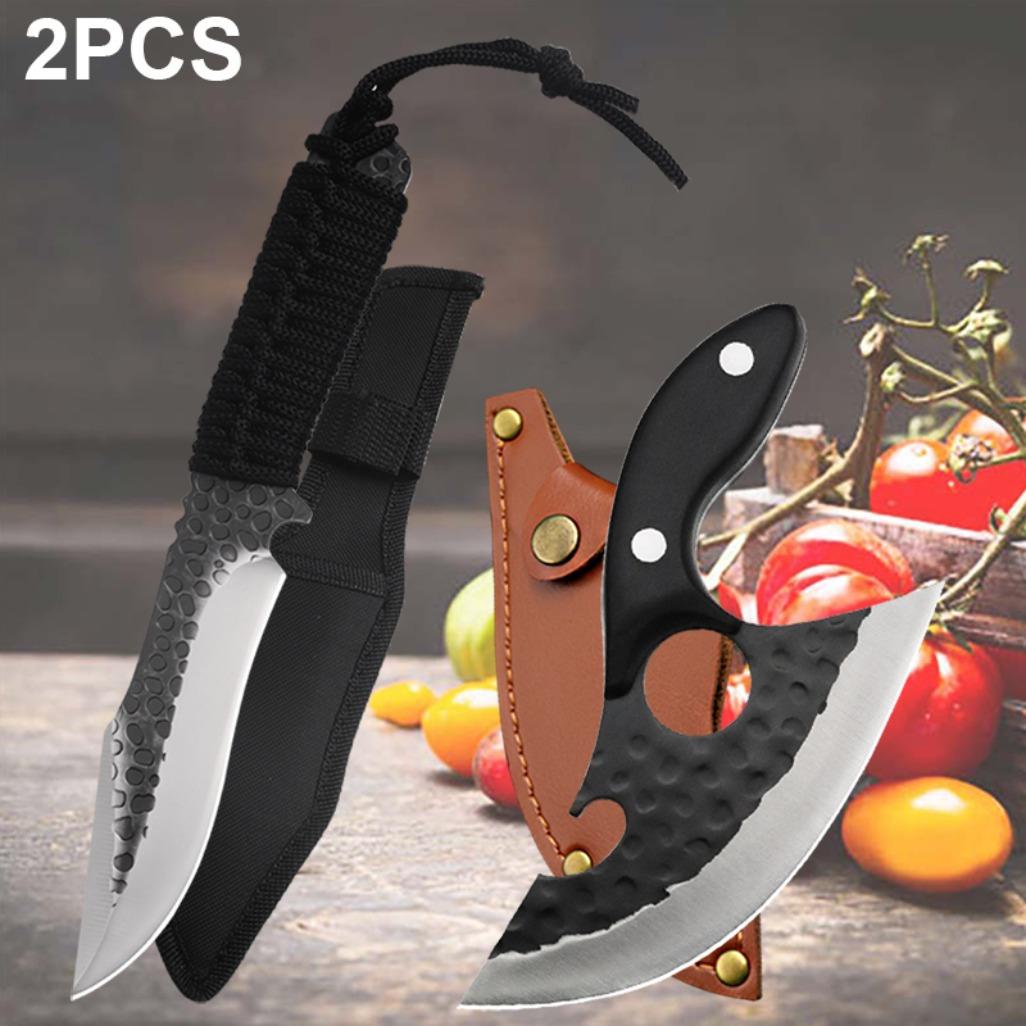 1/2/3PCS Stainless Steel Professional Chef Knife Multipurpose Kitchen Knives Set Boning Beef Camping EDC Unique Kitchen