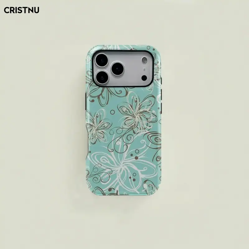 Magnetic Case Abstract Floral Curve Print Phone Case, Durable Two-In-One Protection, for iPhone 17ProMax,for iPhone16, 15, 14, for iPhone13ProMax, 12, 11,17air,16e.