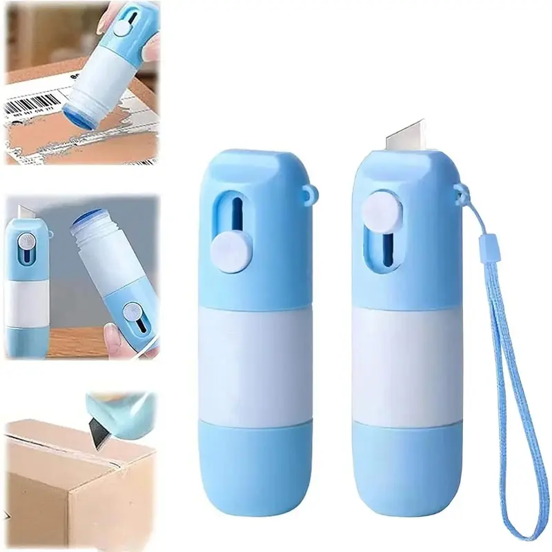 Compact 2-in-1 10ml Thermal Paper Correction Fluid & Parcel Opener Privacy Tool - Privacy Label Eraser, Anti-Information Leakage (2pcs)