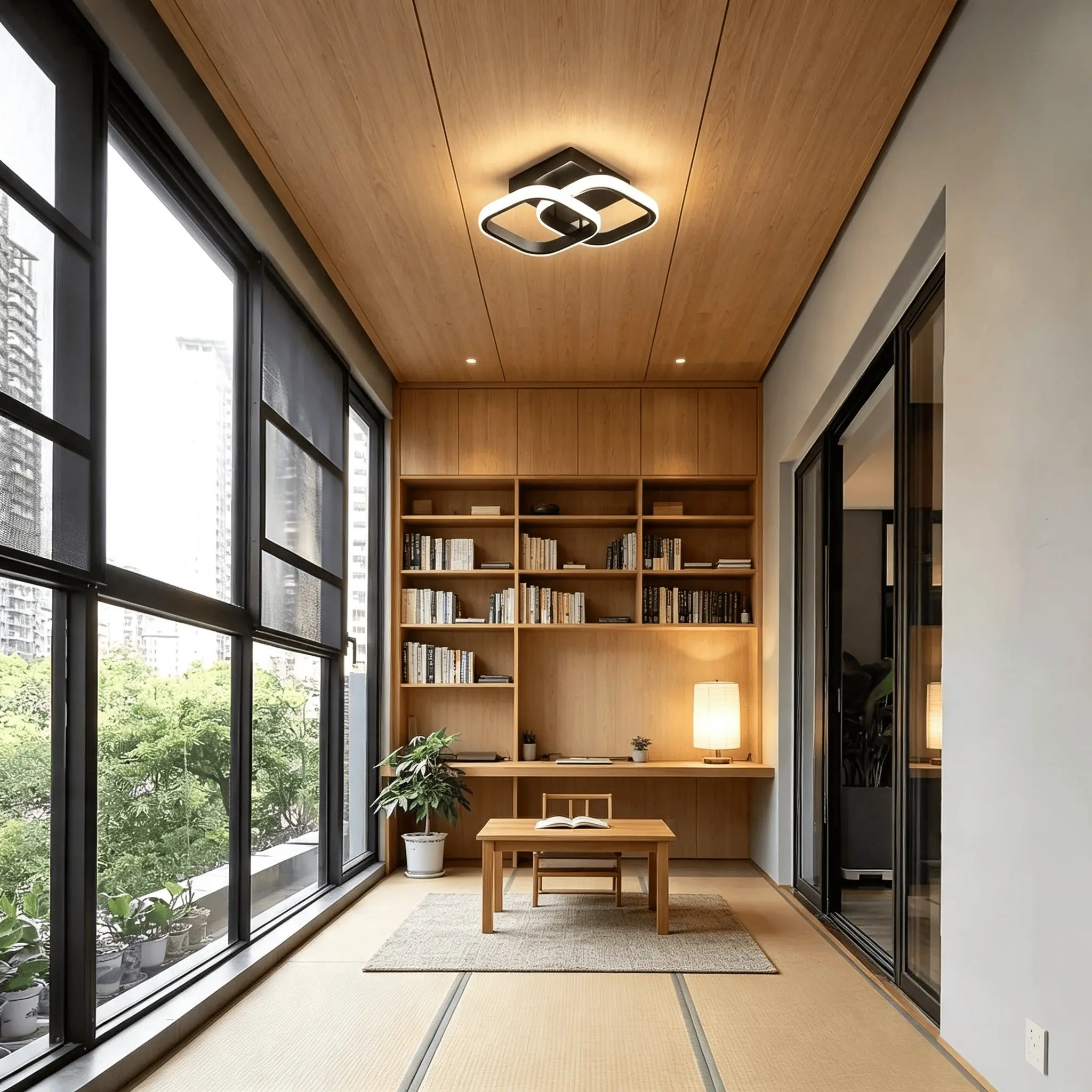 Pendant lamp Square 2 Head Modern Ceiling Light - Black White Light, Premium Ceiling Chandelier, Home Decoration Lamp, Home Lighting, Modern Design, Non-dimmable, 220-240v, Bedroom/ Living Room, Applicable Room Area 6-10 Square
