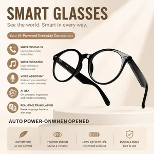 2026 popular AI intelligent translation glasses, automatically turn on/off when opened, multi language translation, AI Q&A, music and calling, chat and AI voice assistant, suitable for both men and women, suitable for fishing travel agencies, ideal gift