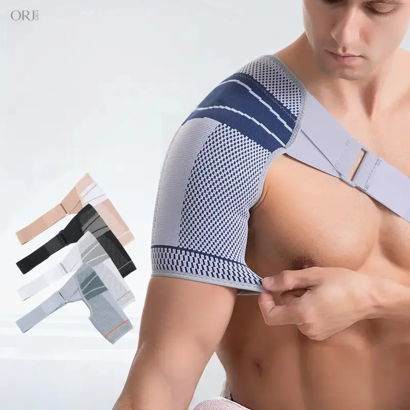 Sports Shoulder Support for Men and Women - Compression, Breathable, Adjustable Shoulder Protector Band for Basketball and Fitness, Securely Fastened Protective Gear,elastic,,car,accessory,,Gradient,Color,Detachable,Plus,Touchscreen,Winter,A,white,design,