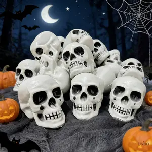 Halloween Skull Head & Skeleton Hand Props, Realistic Artificial Skull Model Hanging Decor, Horror Ghost Claw Ornaments, Spooky Haunted House Scene Layout Accessories, Creepy Cosplay Dress-Up Props For Party Decor, Window Wall Hanging, Bar Atmosphere Styl