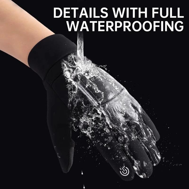 Men's Winter Waterproof Touchscreen Gloves, Durable Windproof Cycling Running Skiing Outdoor Sports Gloves, Warm Thermal Insulated Mitts
