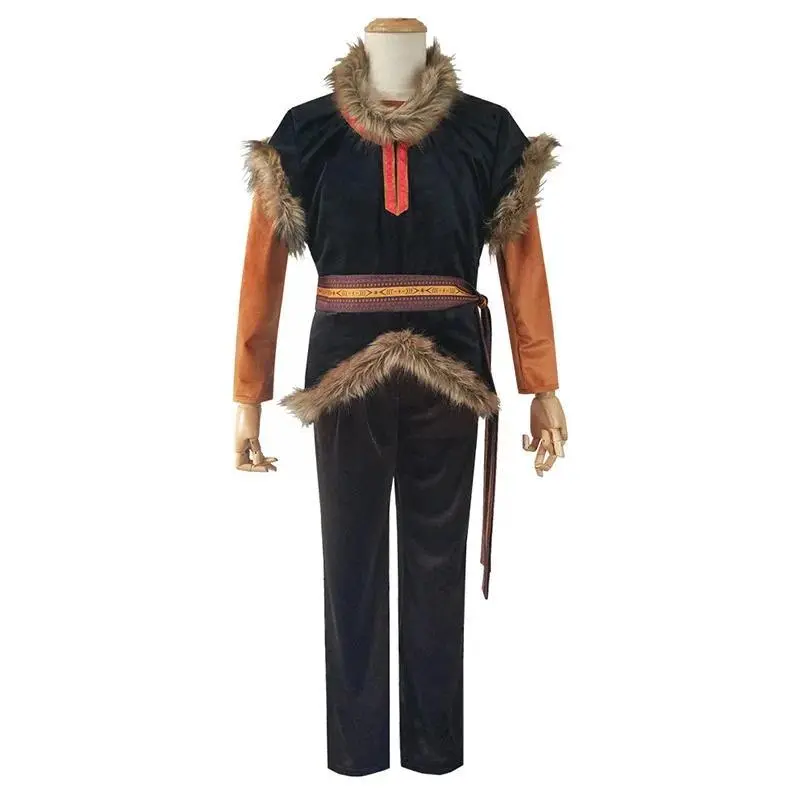 Frozen Movie Kristoff Cosplay Costume Full Set, Menswear Polyester B Set for Men, Halloween Party & Stage Performance Outfit with Costume Ideas, Anime Character Mask Party Clothing