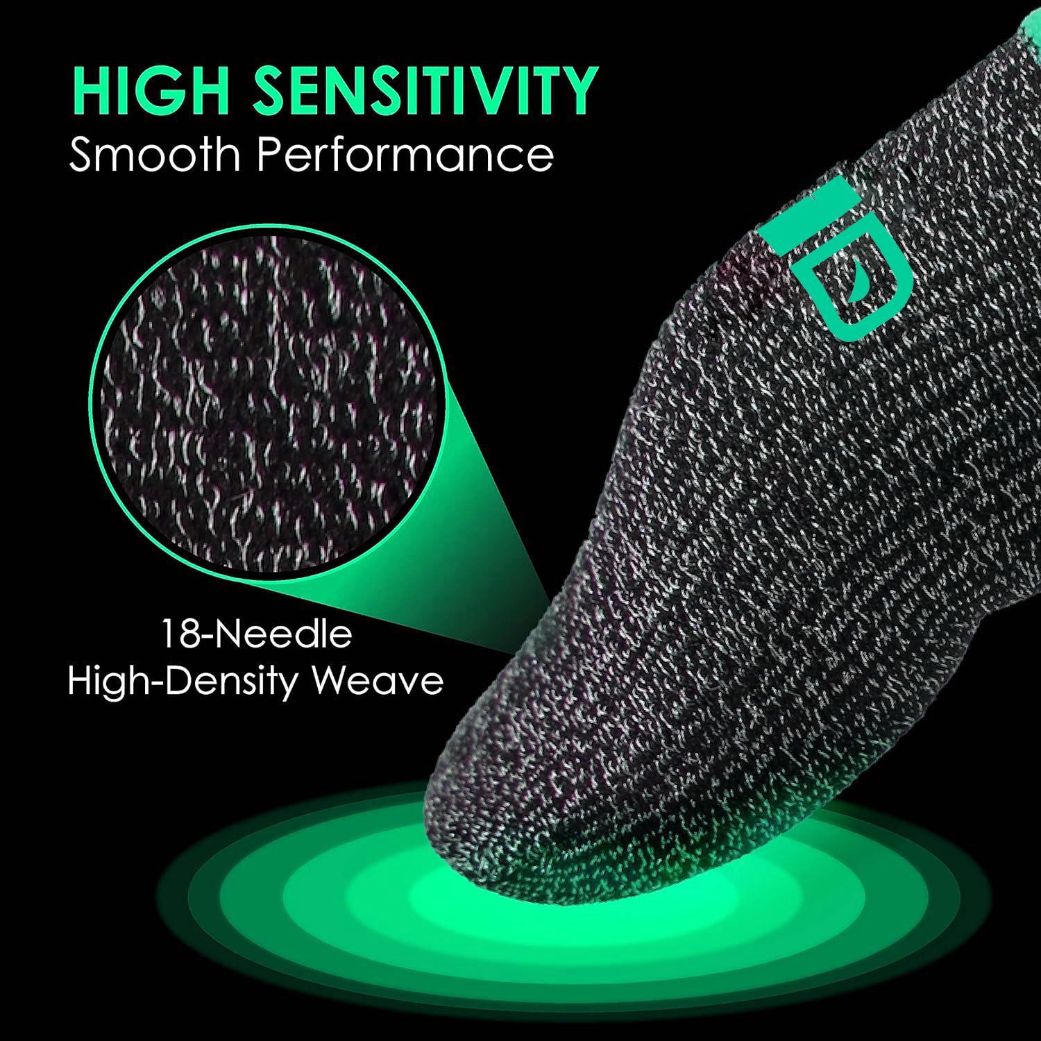 GAMINJA Finger Glove, Anti-slip Fingertip Gloves, Anti-sweat Touch Screen Game Finger Thumb Cover, Gaming Accessories, Console Accessories for PUBG Mobile Game