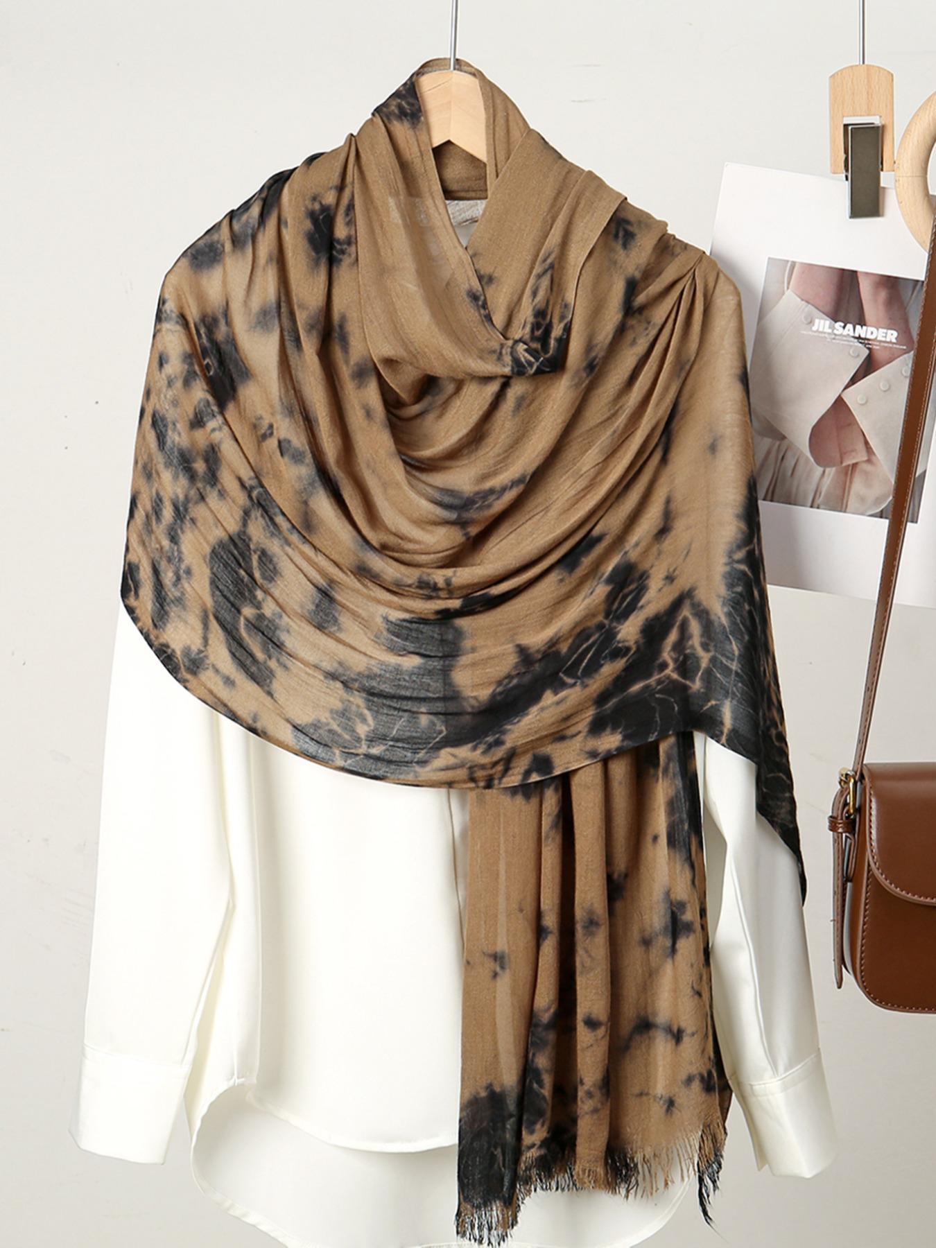 Women's Tie Dye Print Khimar, Fashionable Maxi Long Scarf for Daily Wear, Casual Versatile Hijab for Women