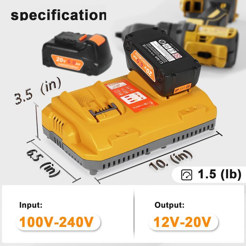 Battery Charger Station Replacement for Dewalt Compatible with 12V/20V Max Battery