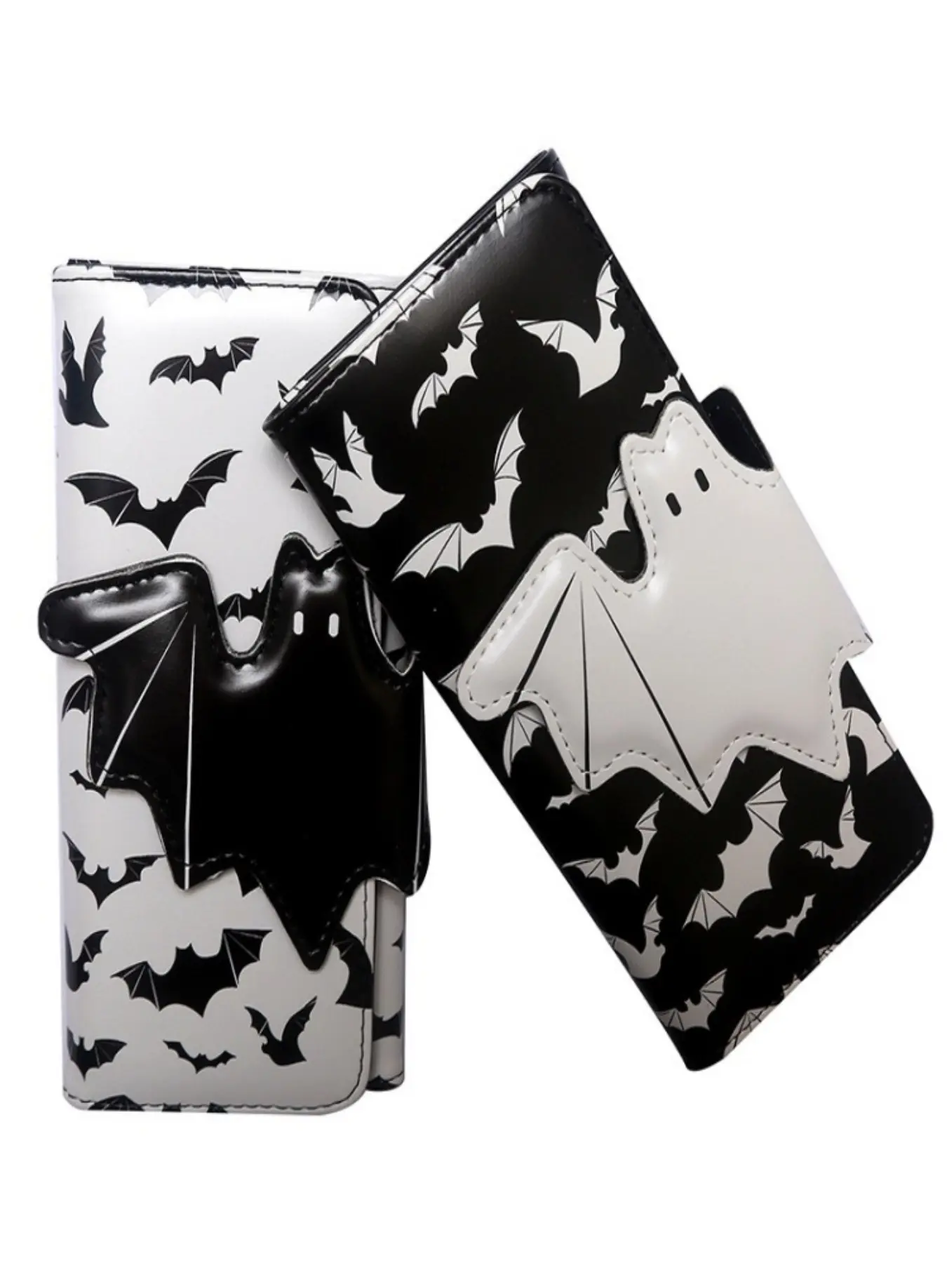 Vintage Bat Long Wallet, Halloween Foldable Handheld Wallet, Large Capacity Card Slot and Coin Pouch, Unisex, Festive Design