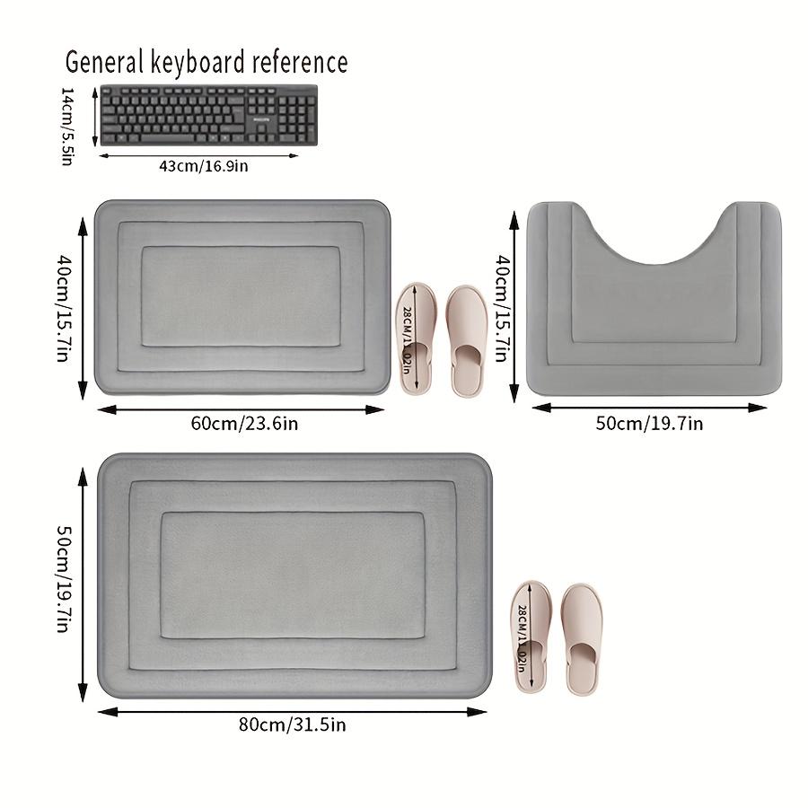 3-Pack Ultra Absorbent Bath Mats | Non-Slip Bathroom Rugs, Soft and Comfortable Polyester, Rectangle Shape, Machine Made, Universal Holiday Use