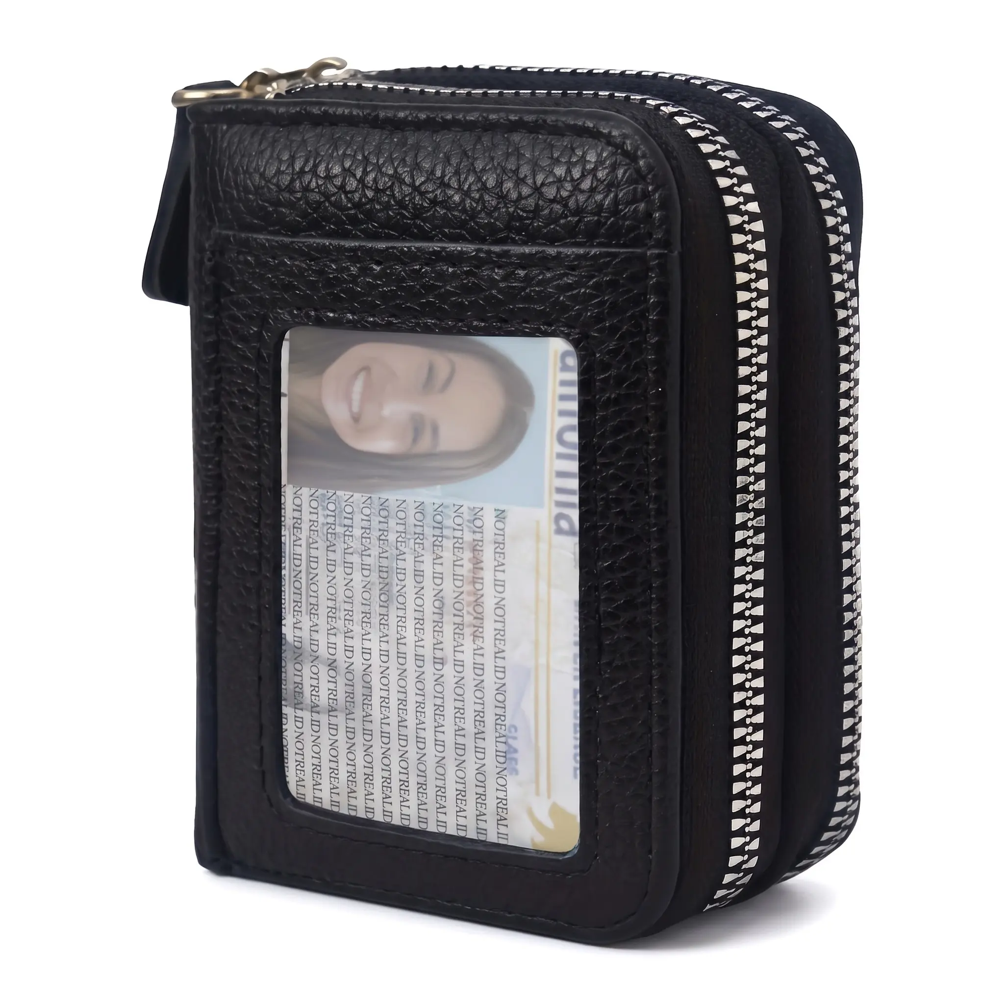 Slim RFID Blocking Card Holder Urban Minimalist Accordion Wallet Clear ID Window Multi Slot Bus Pass Coin Purse Everyday Essential For Men Women