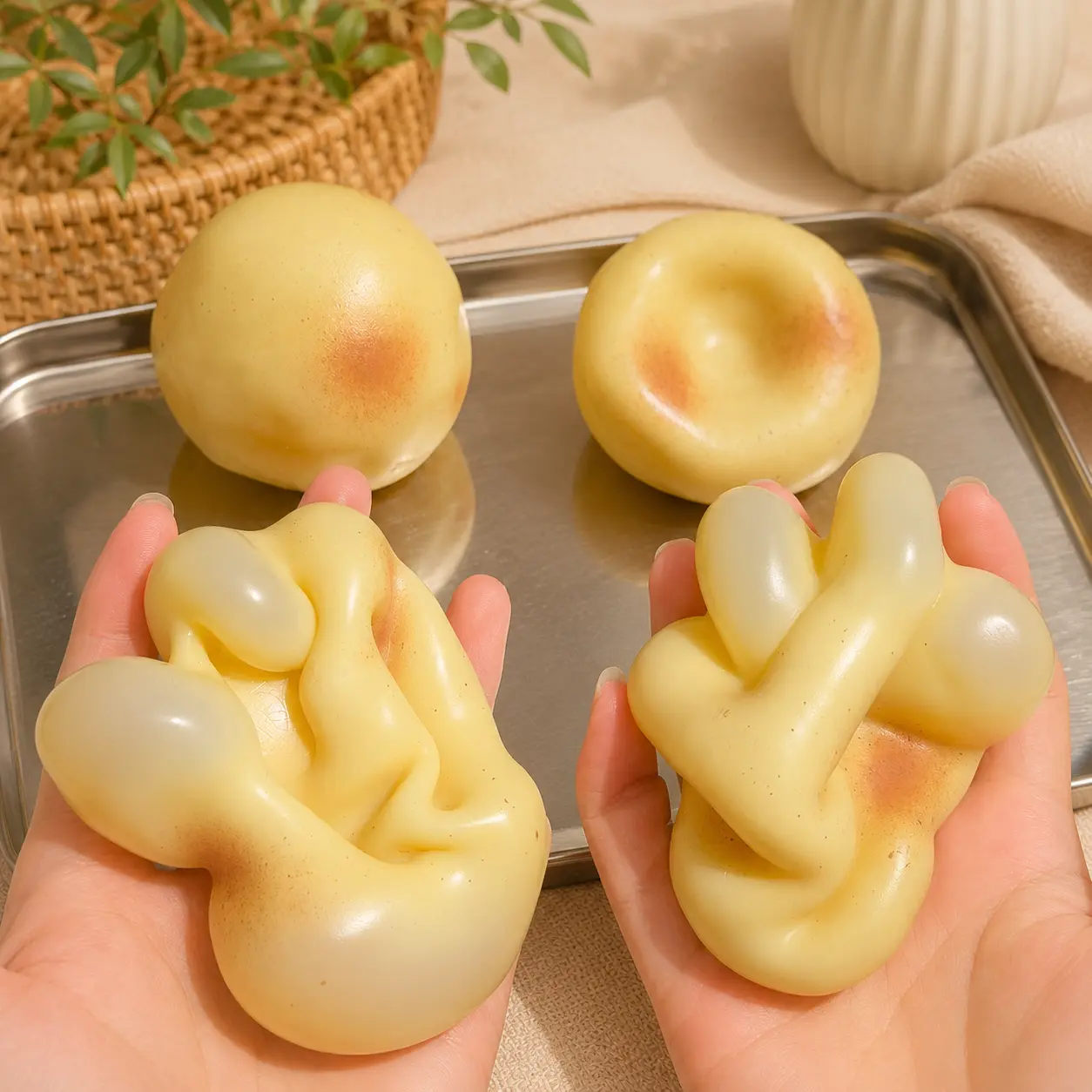 Moldable Potato Soft Stress Ball - Unisex Stress Relief Fidget, No-Rebound Squeezable Putty, Office Fidget Aid, Sensory Gift for Anxiety Relaxation (Toys & Hobbies DIY Badge Making Accessory)