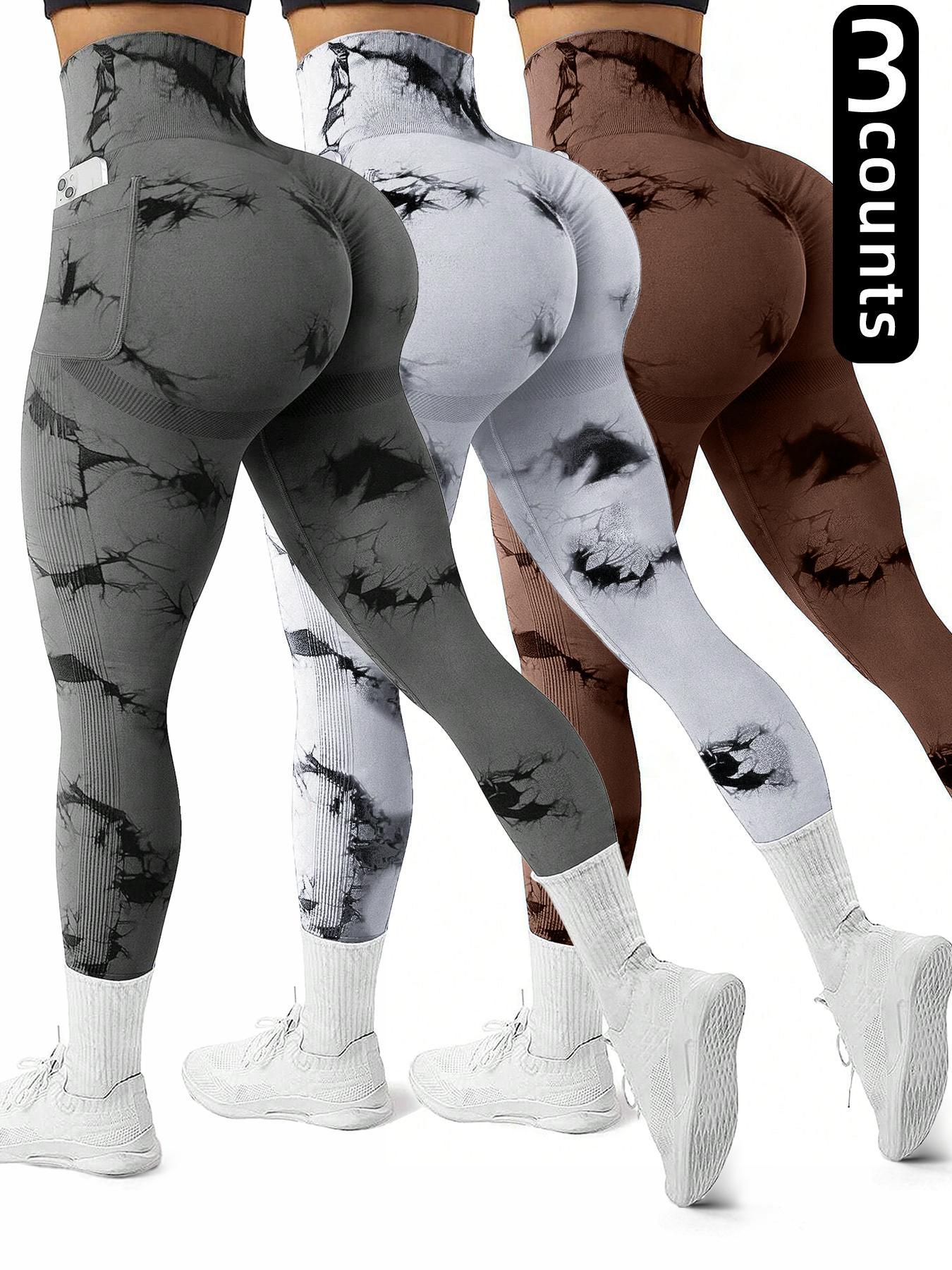 Women's Tie Dye Print Pocket Sports Leggings, Sporty Casual Comfy Breathable High Waist Skinny Pants for Swinging Plate Gym, Gym Clothes Women, Yoga Legging Pants, Yoga Leggings, Yoga Pants, Ladies Sportswear for All Seasons, Breathable Athletic Bottoms