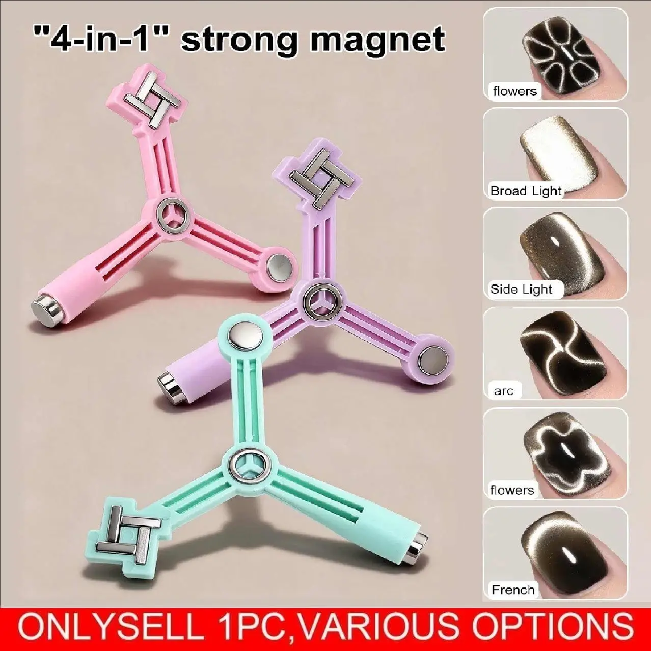 4-in-1 Cat Eye Nail Art Kit with Magnetic Gel Polish & Wooden Magnets - Nail Art Set for Manicure, Pedicure, and Creative Projects - No Electricity Needed, Nail Art Supplies, Pedicure Essentials, Elegant Nail Design, Durable Nail Tools