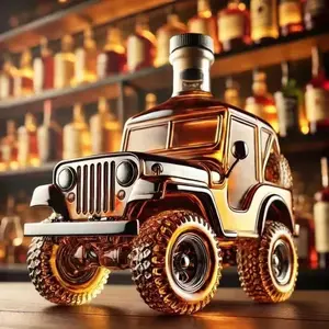 Novelty Off-Road Vehicle Whiskey Decanter, Creative Four-Wheel Drive Truck Shaped Glass Liquor Dispenser with Airtight Stopper, Unique Home Bar Decoration Gift for Men, Dads, and Husbands