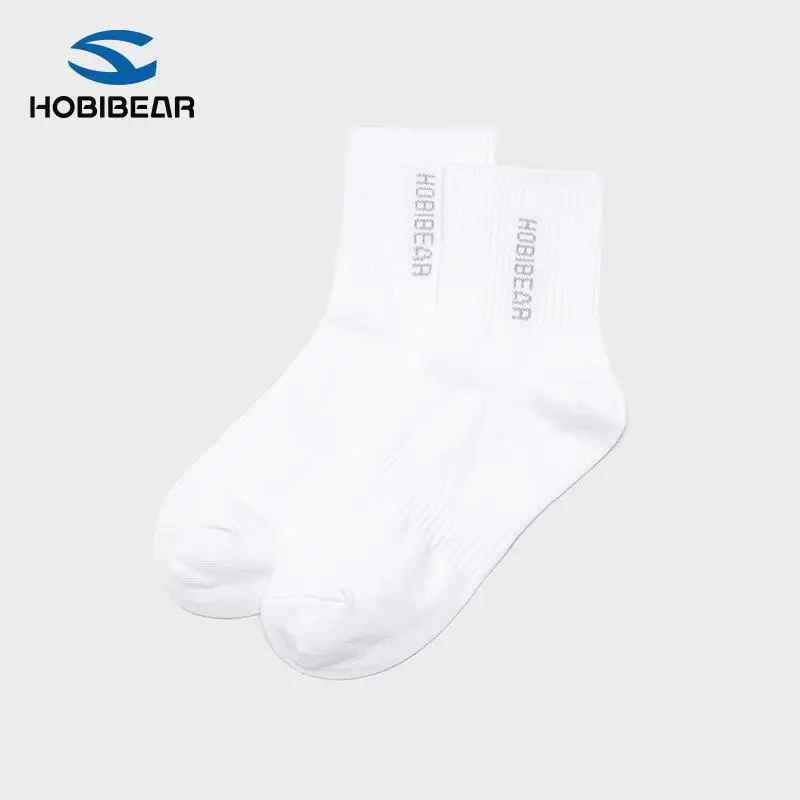 HOBIBEAR Athletic Crew Socks Cushioned Cotton Blend Breathable Sport Socks - Lightweight Ribbed Socks for Running Training | All-Day Comfort 