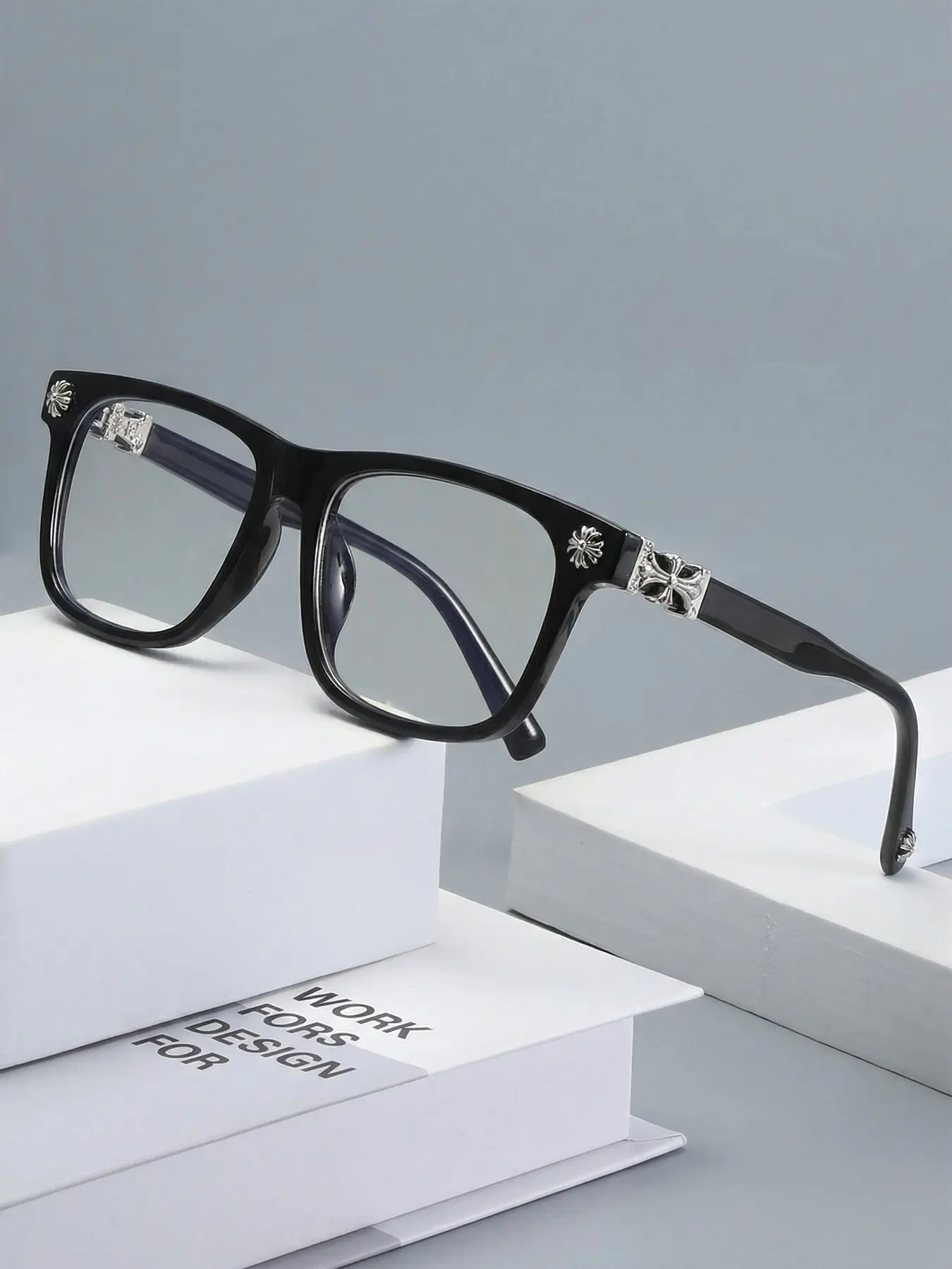 New Retro Square Frame Plain Glasses for Men and Women, Daily Wear Versatile Blue Light Blocking Eyewear Frame, Trendy Square Frames