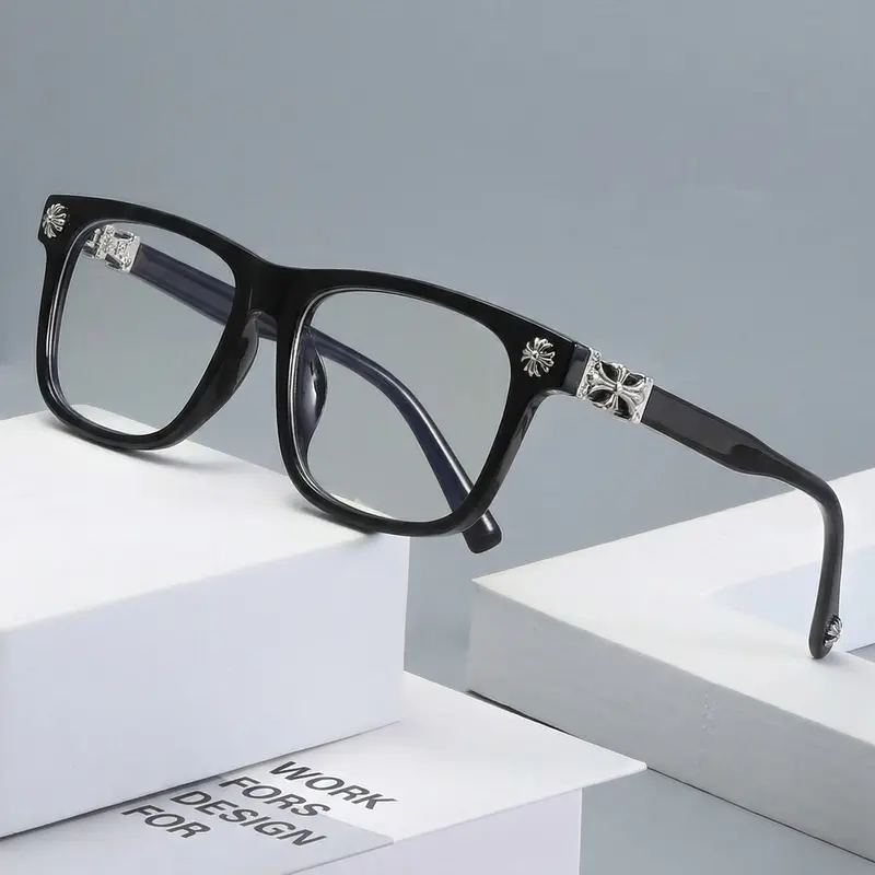 New Retro Square Frame Plain Glasses for Men and Women, Daily Wear Versatile Blue Light Blocking Eyewear Frame, Trendy Square Frames