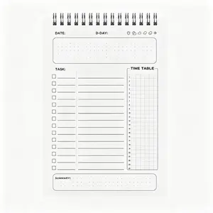 80 Sheets Double-Sided Daily Plan Weekly Planner Notebook, Custom Student Study Self-Discipline Check-Off Journal, Spiral Bound Diary