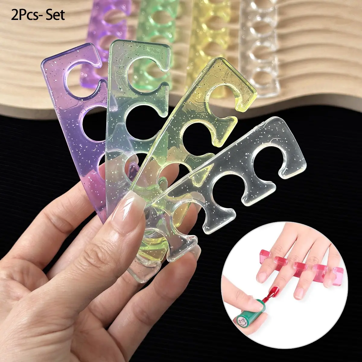 Dopamine Color Nail Separator Set, Silicone Multi-Color Toe Separators, Reusable Manicure Pedicure Tool, Hand Foot Care Accessories, Nail Art
