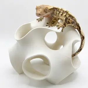 Modern Geometric Ball-Shaped Hideout for Reptile Leopard Gecko and Crested Gecko, Snake Nursery Decor, Simple High-End Aquarium Decoration Hiding Tunnel