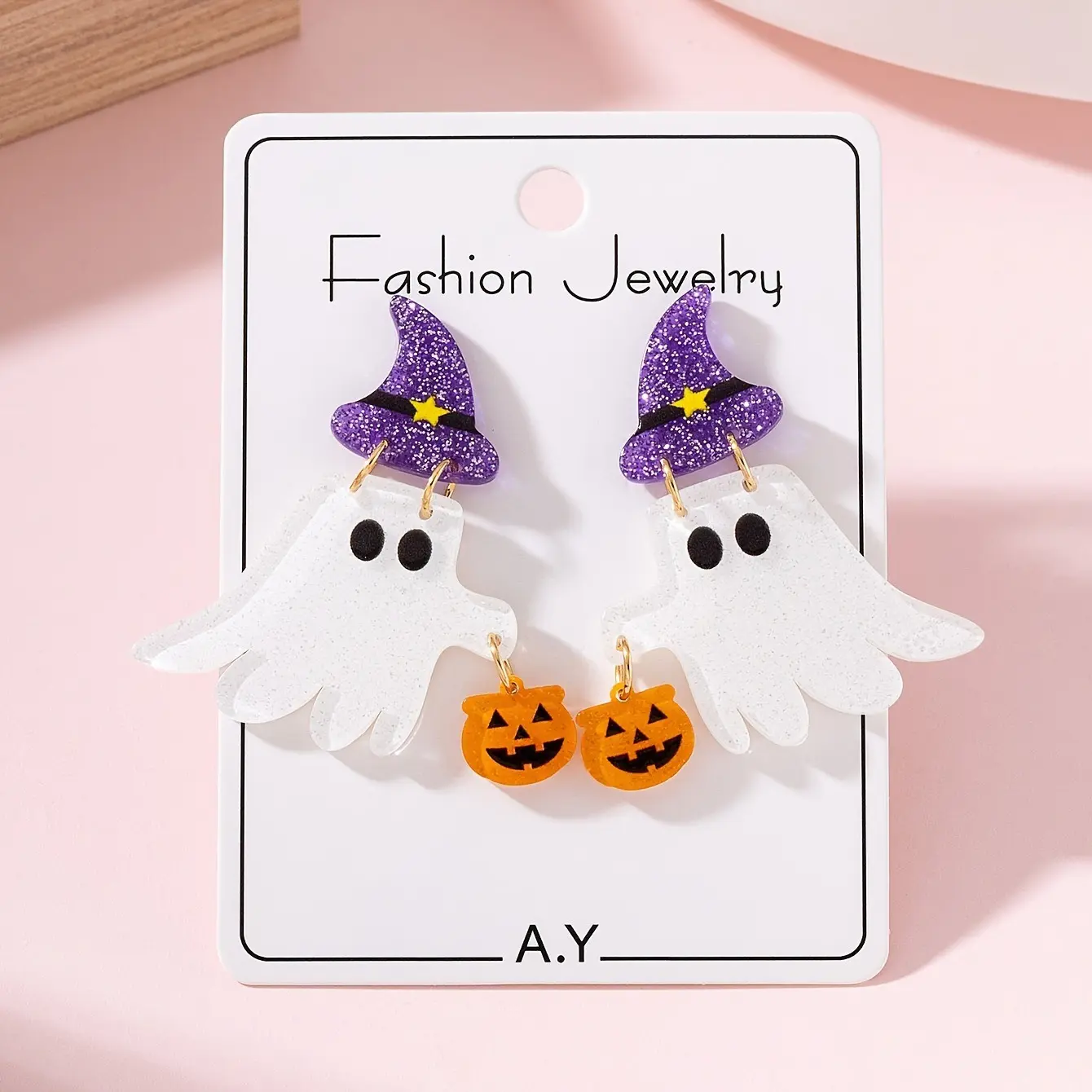 2026 Halloween Earrings for Women, Acrylic Witch Hat Ghost Pumpkin Dangle Earrings, Cute Halloween Jewelry, Statement Earrings for Girls, Fun Fall Party Accessories, Costume Jewelry for Halloween Parties