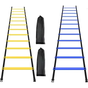 Pro Agility Ladder 2 Pack Agility  Ladder Speed 12 Rung 20ft with Carrying Bag (Yellow and Blue)