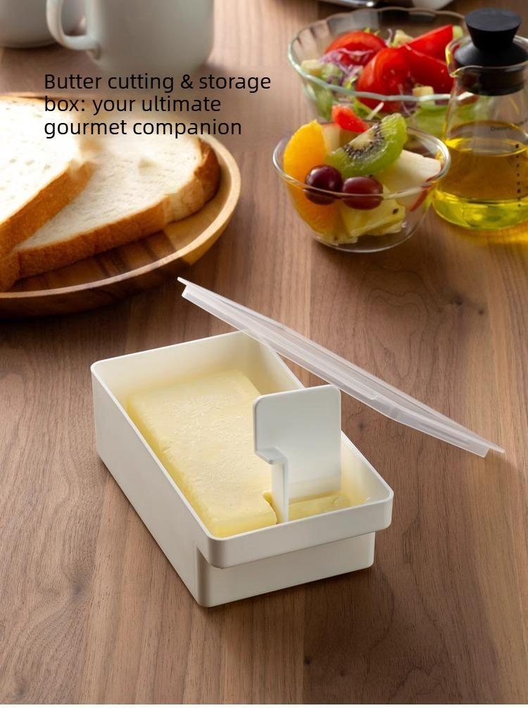 Butter cutting and storage box, food-grade refrigerator-specific plastic box with lid, cheese container.