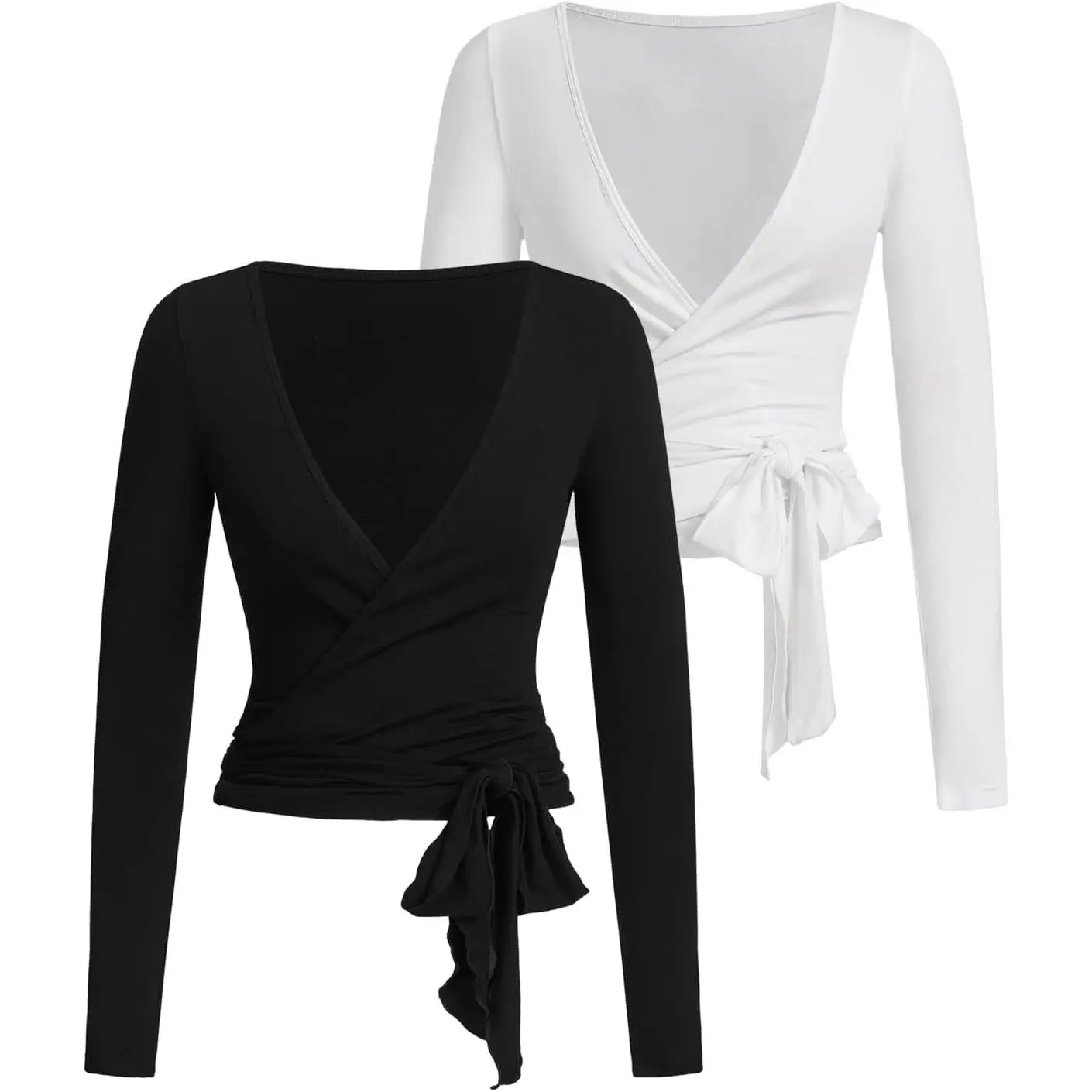 Women's Pilates Wrap Tops Ballet Yoga Coquette Shirt(Gift)