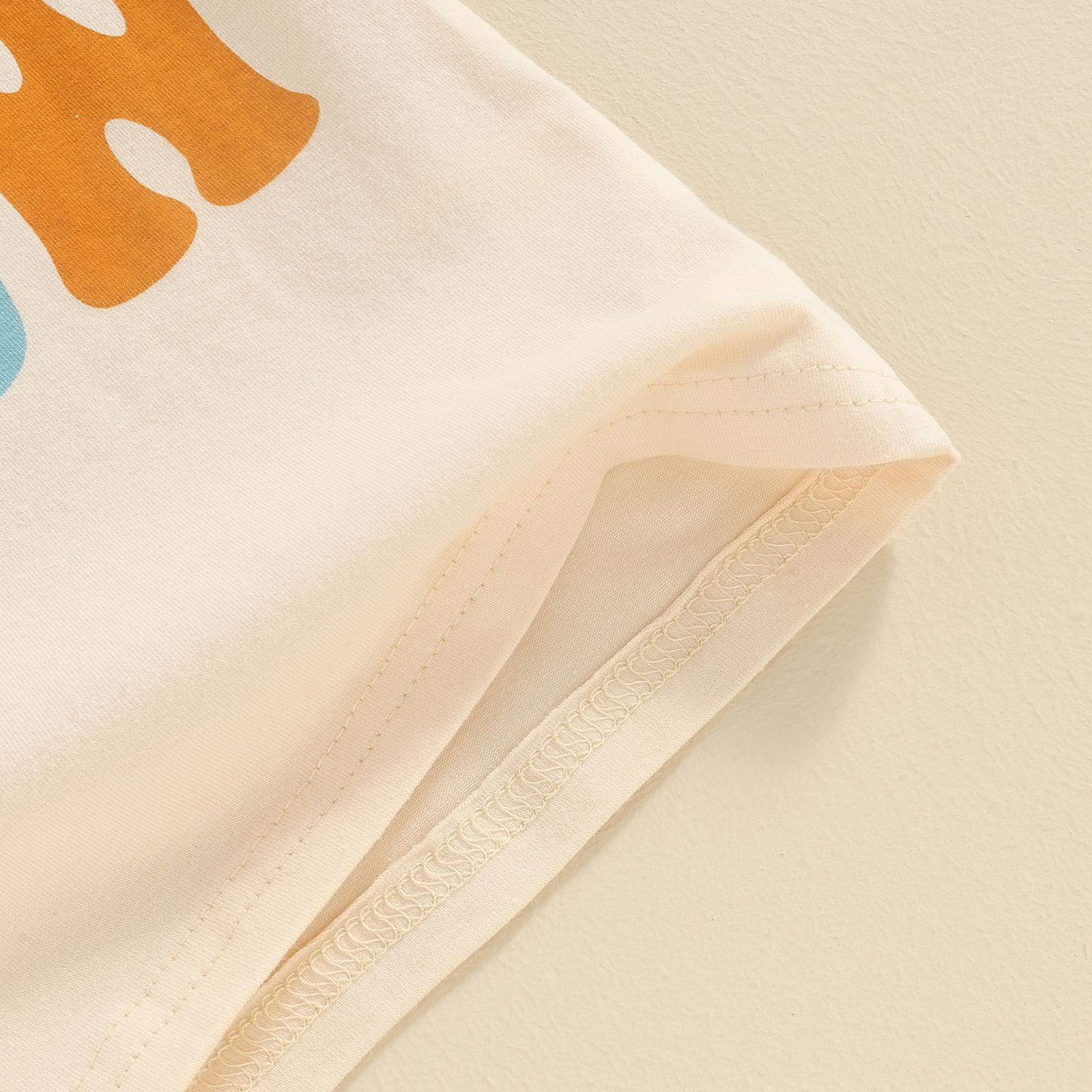 Toddler Baby Boy Girl Summer Tops Casual Round Neck Short Sleeve Letter Print T-Shirt Toddler Kids Summer Clothes Outfits