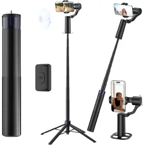 70in  Axis Auto   Tripod, 360° Horizontal & 130° Vertical Rotatable Selfie Stick for , Android, Modular Selfie Stick Tripod with Base, Remote & Gesture Control