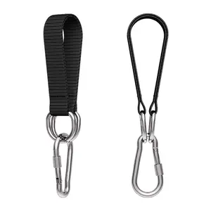 Multi Purpose Hanging Straps, 2 Pack Thick Double Layer Nylon, Lock Screw D Ring, Utility for Tree Swing, Punching Bag, Pull Up Bar