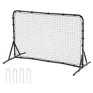 【DealsForYouDays】VEVOR Soccer Rebound Trainer, 6x4FT Iron Soccer Training Equipment, Sports Football Rebounder Wall, Double-Sided Rebounding Net, Easy Assembly, Perfect for Backyard Practicing, Solo Training, Passing