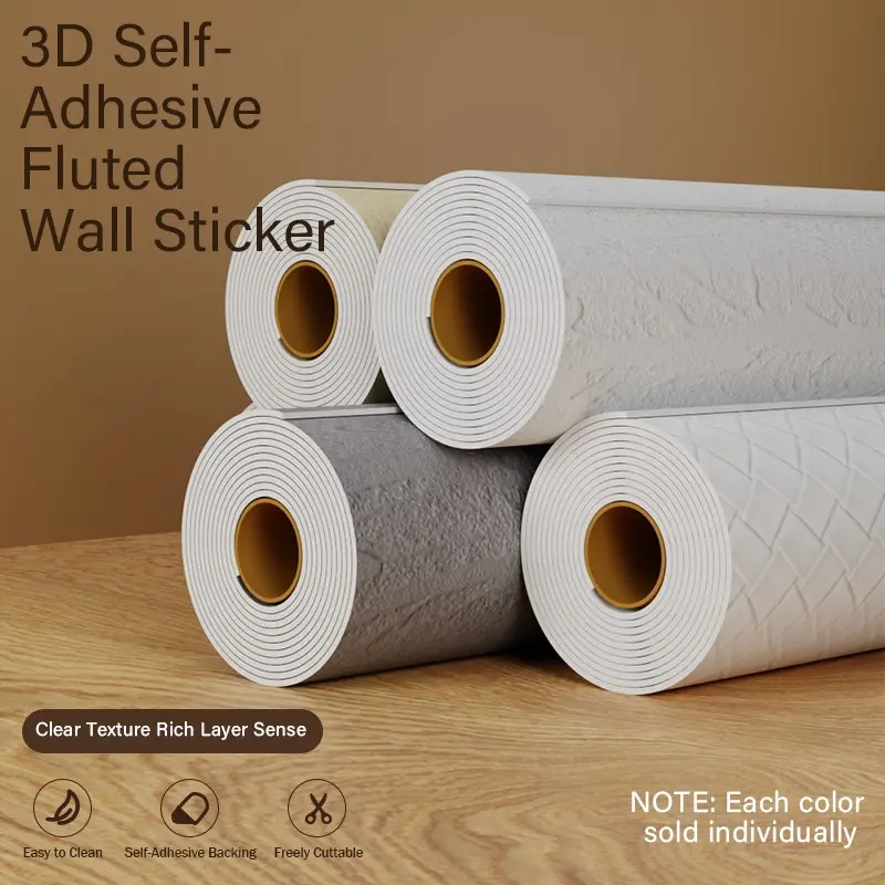1 Roll Soft Magnetic 3D Self-Adhesive Wall Sticker, Thick Durable Easy Clean, Free Cut, Living Room Bedroom Background Decorative Wallpaper