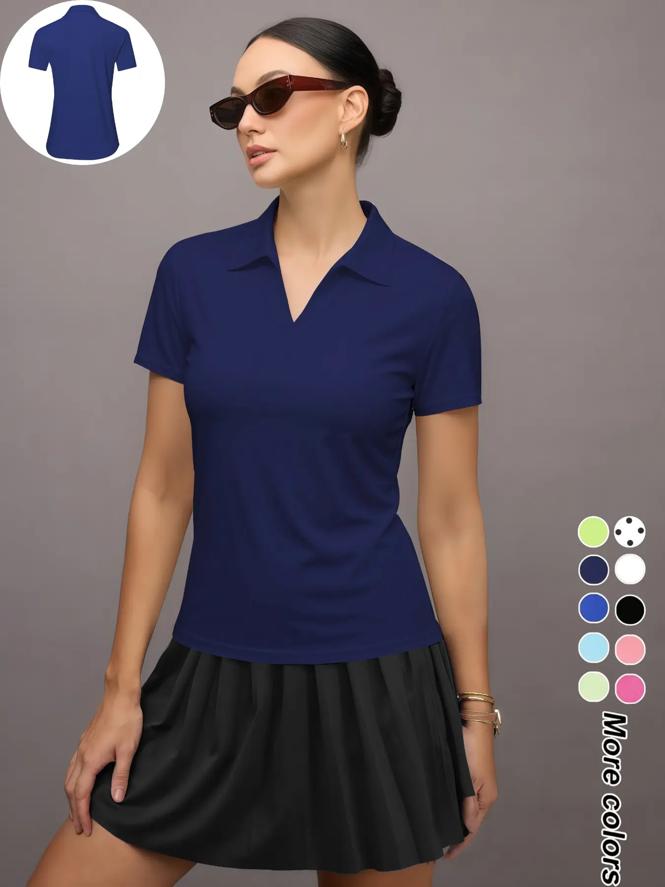 Women's sports polo shirts moisture wicking breathable comfortable short-sleeved shirt suitable for golf baseball tennis Active Top