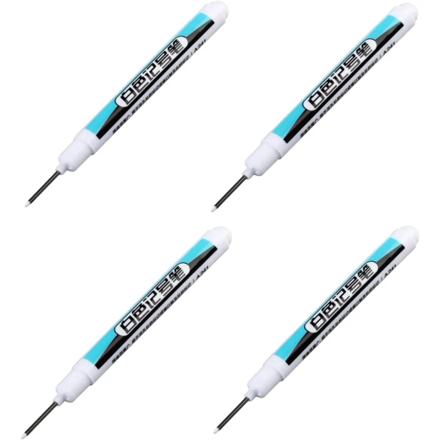4-Count White Oil-Based Permanent Markers with Oil-Based Ink, Quick-Dry Long Nose Tip Industrial Pens for Metal, Glass, Hard Surfaces, Office Stationery & DIY Craft Supplies
