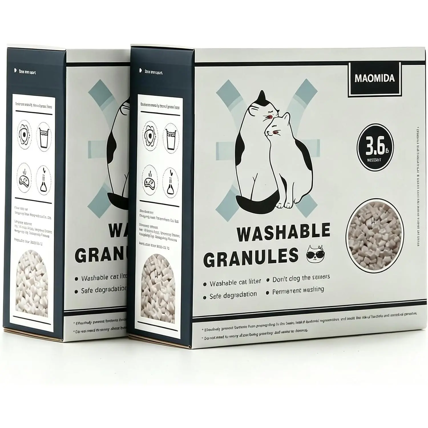 Litter Box Washable Granules Refills. Compatible to  Genie Refills.  for  Toilet  kit. Compostable and Flushable. 7lbs Package