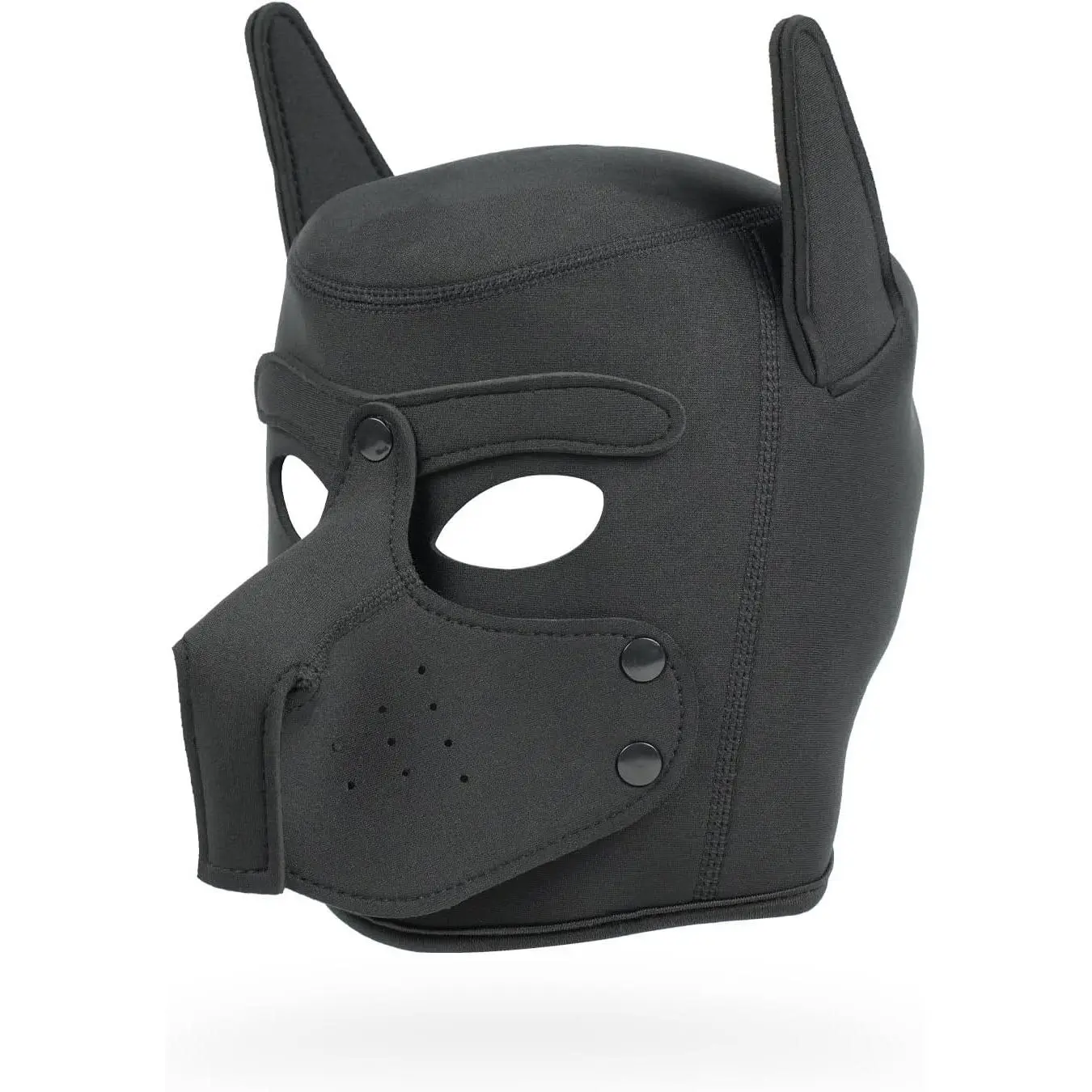 Comfortable Neoprene Puppy Mask Dog Hood - Removable Muzzle, Adjustable Strap Pet Cosplay Prop Accessories for Role Play, Party